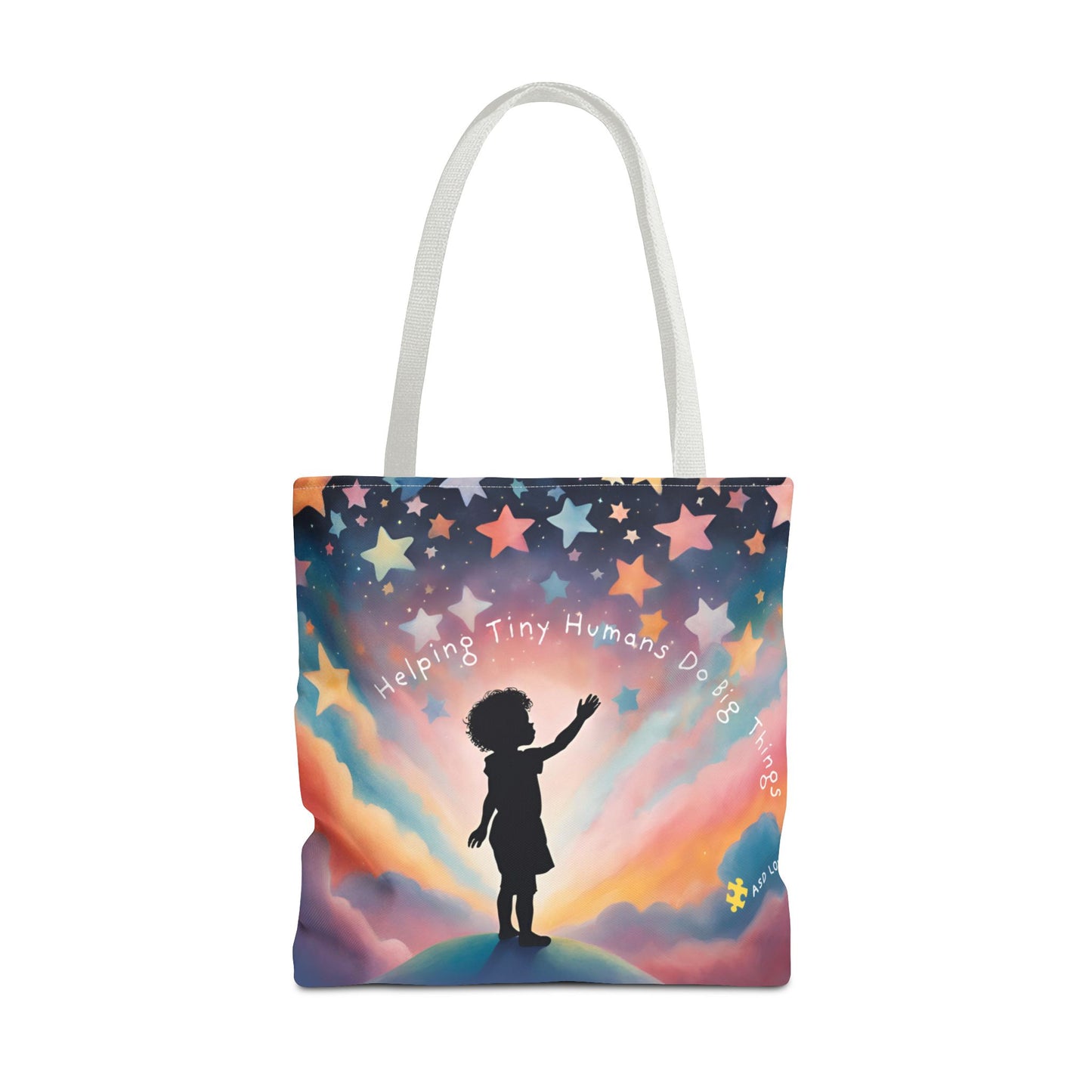 Helping Tiny Humans Do Big Things Tote - Inspiring Kids to Reach for the Stars