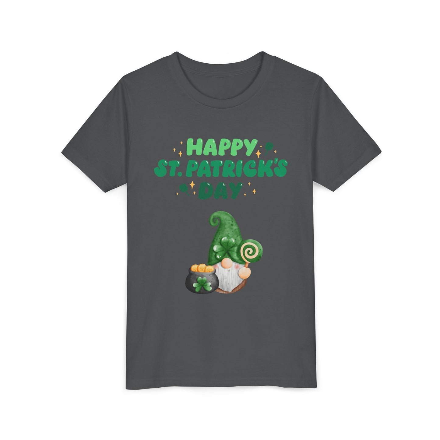Happy St. Patrick's Day Gnome Youth Tee | Shamrock, Pot of Gold