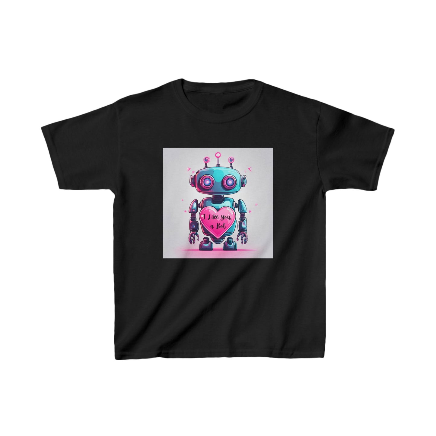 I Like You a Bot - Blue Robot Valentine's Kids Tee