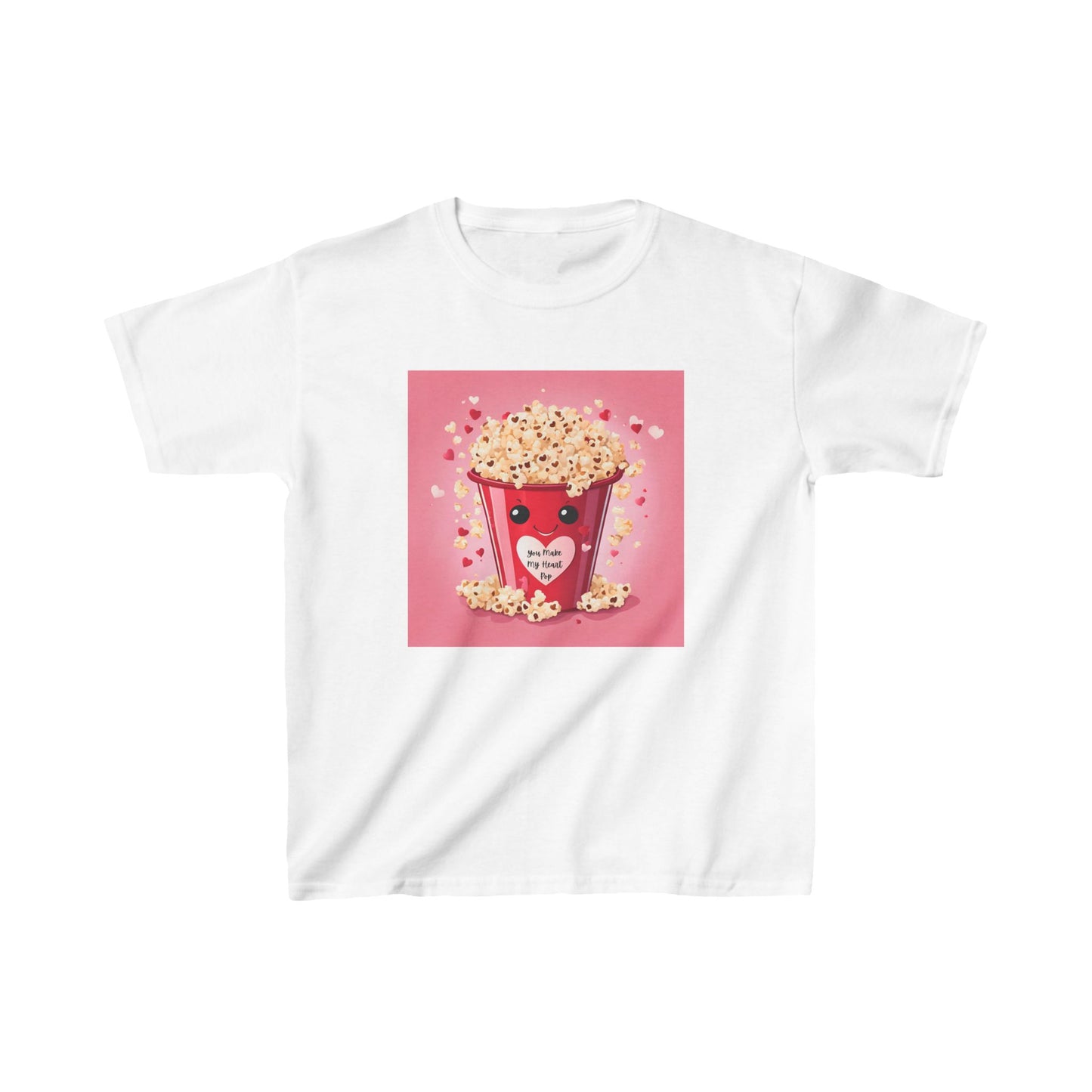 You Make My Heart Pop - Smiling Popcorn Valentine Kids Tee