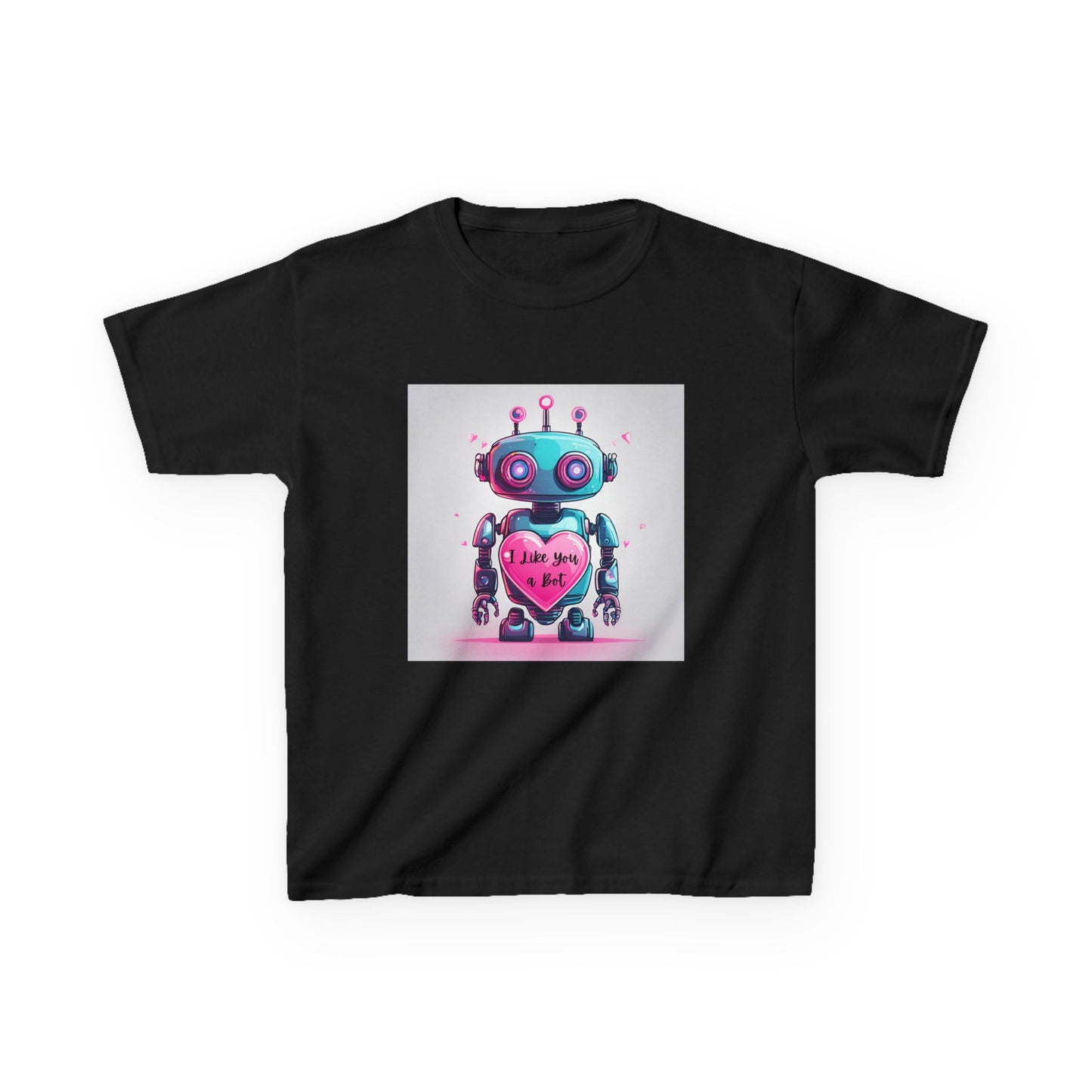 I Like You a Bot - Blue Robot Valentine's Kids Tee