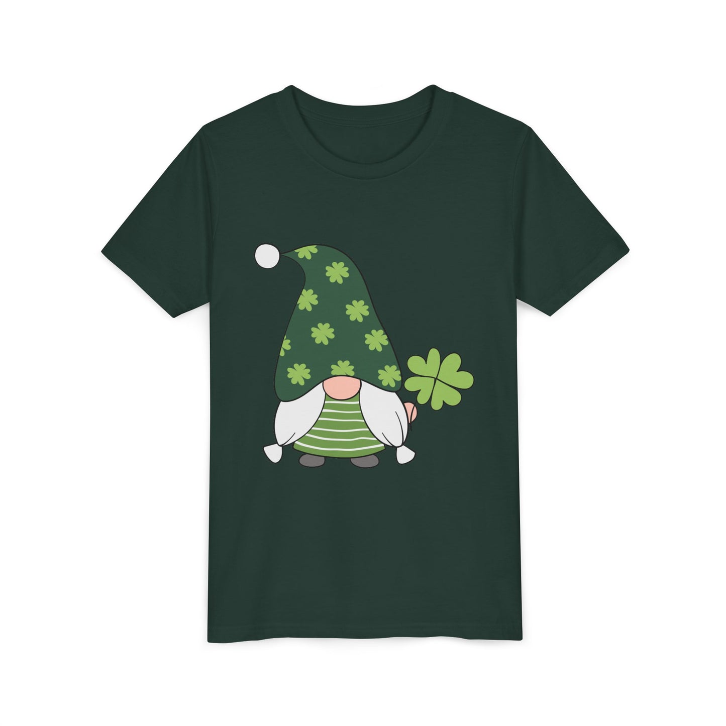 Shamrock Gnome Youth Tee | St. Patrick's Day Clover Kids Shirt