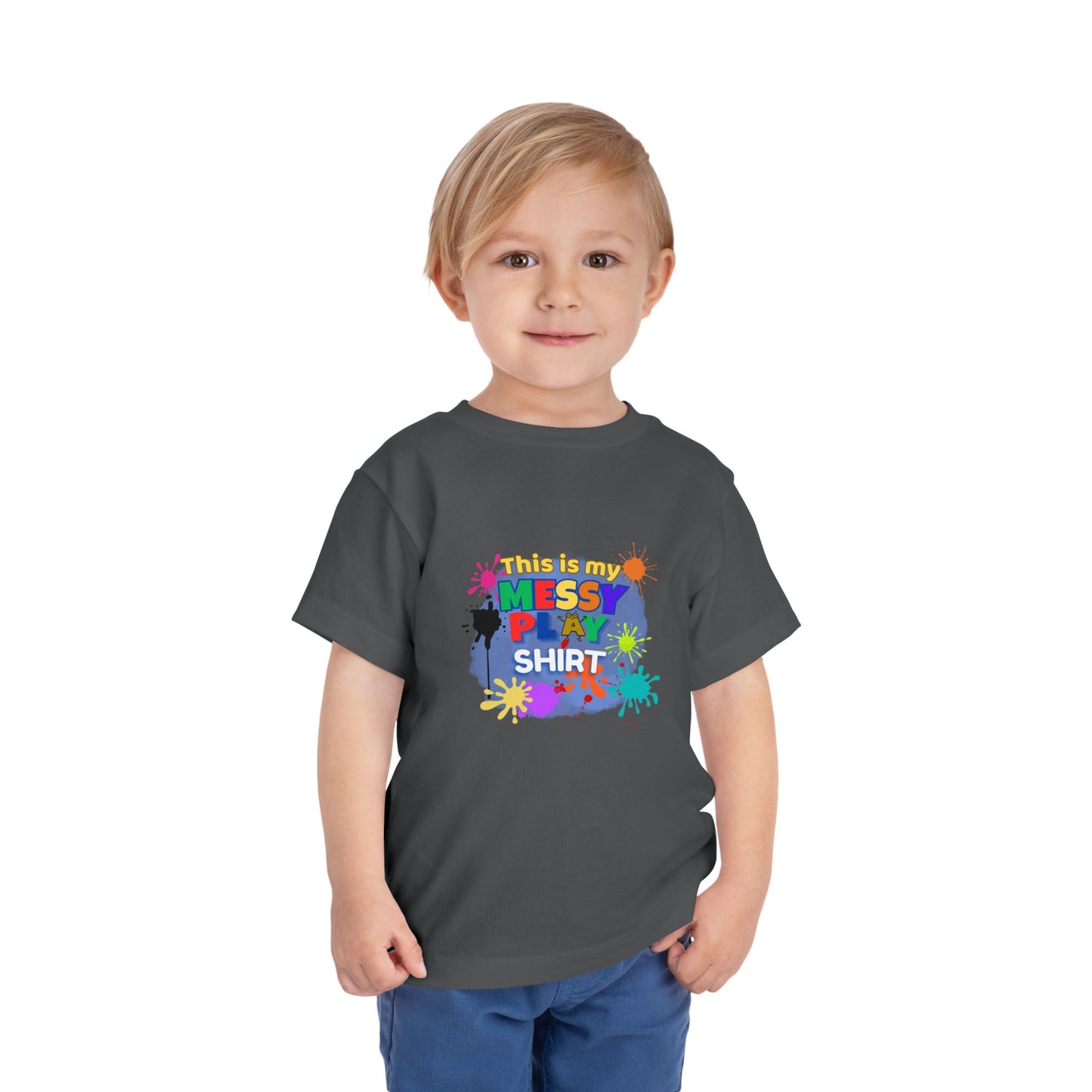 Messy Play Paint Splatter Toddler Tee | "This is my messy play shirt"