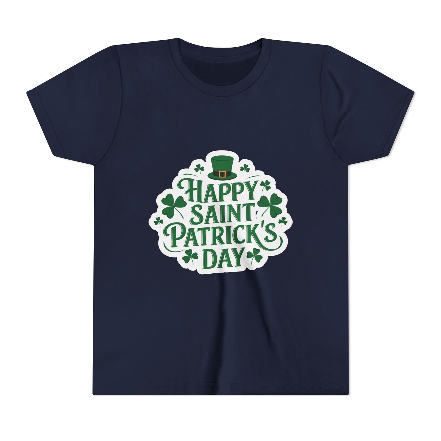 Happy Saint Patrick's Day Youth Tee | Shamrocks, Leprechaun Hat