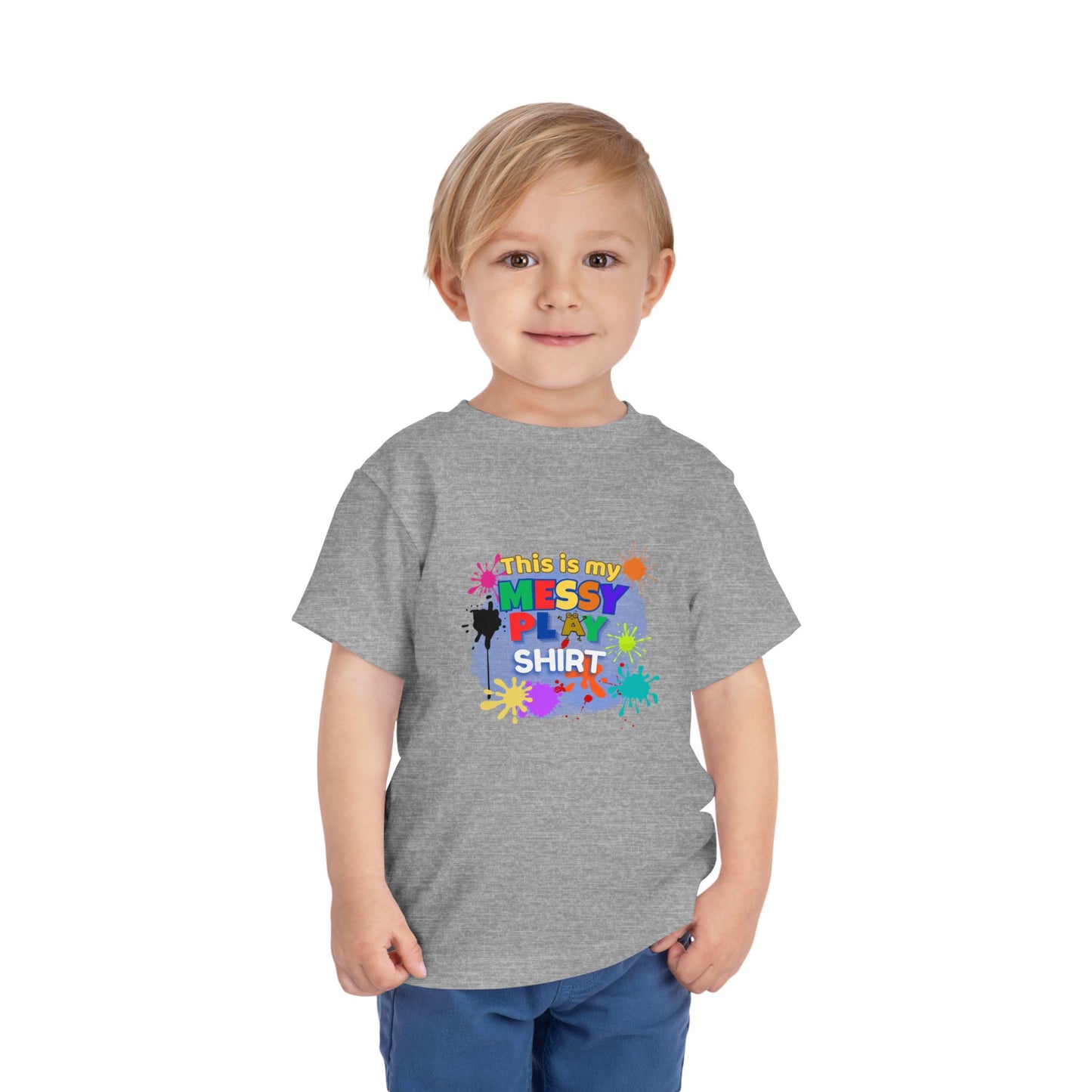 Messy Play Paint Splatter Toddler Tee | "This is my messy play shirt"