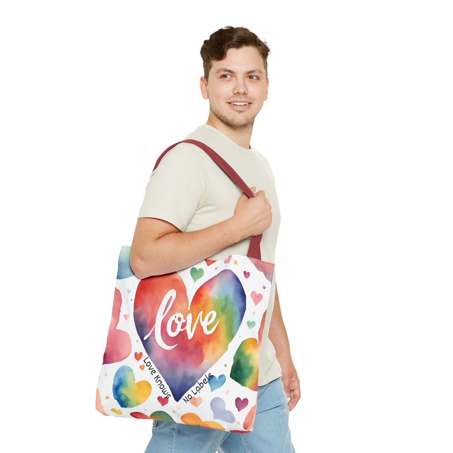 Love Knows No Labels - Hearts, Hearts, Hearts Tote Bag - Embrace Every Difference