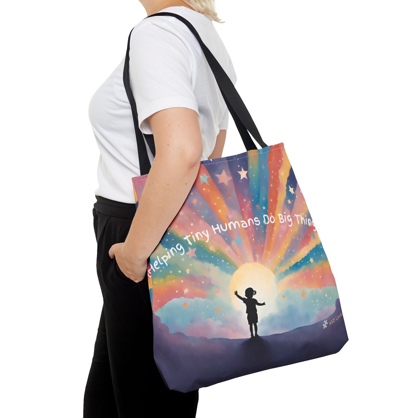 Helping Tiny Humans Do Big Things Tote - Inspiring Kids to Reach for the Stars