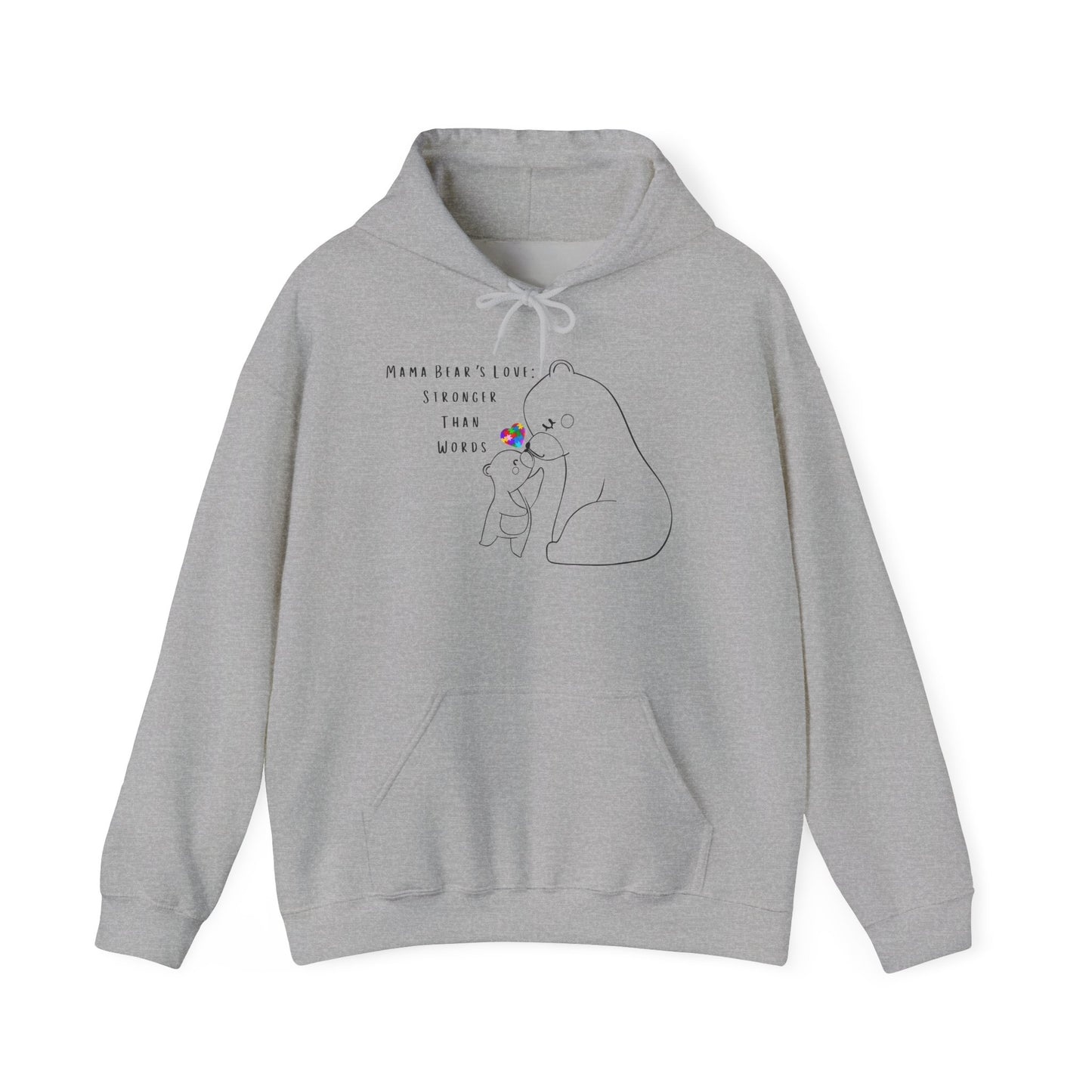 Stronger Than Words - Mama Bear's Love Hoodie - Autism Awareness Hoodie