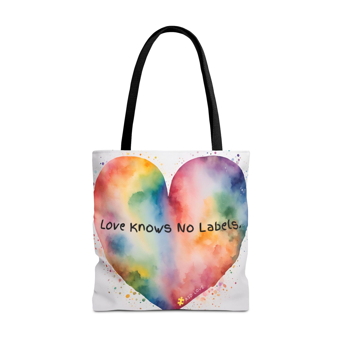 Love Knows No Labels - Big Heart Tote Bag - Show Your True Colors