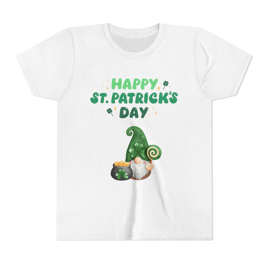 Happy St. Patrick's Day Gnome Youth Tee | Shamrock, Pot of Gold