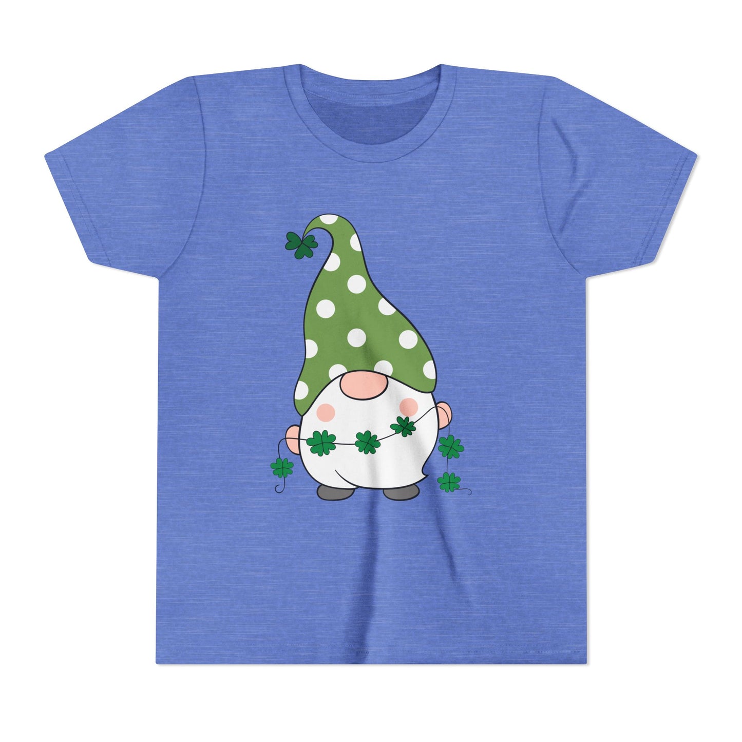St. Patricks Gnome Youth Tee | Green Polka Dot Hat with Shamrocks