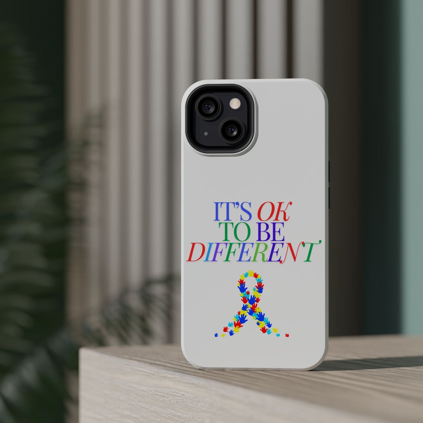 Autism Support Ribbon: It's Okay to Be Different - ASD Awareness Phone Case