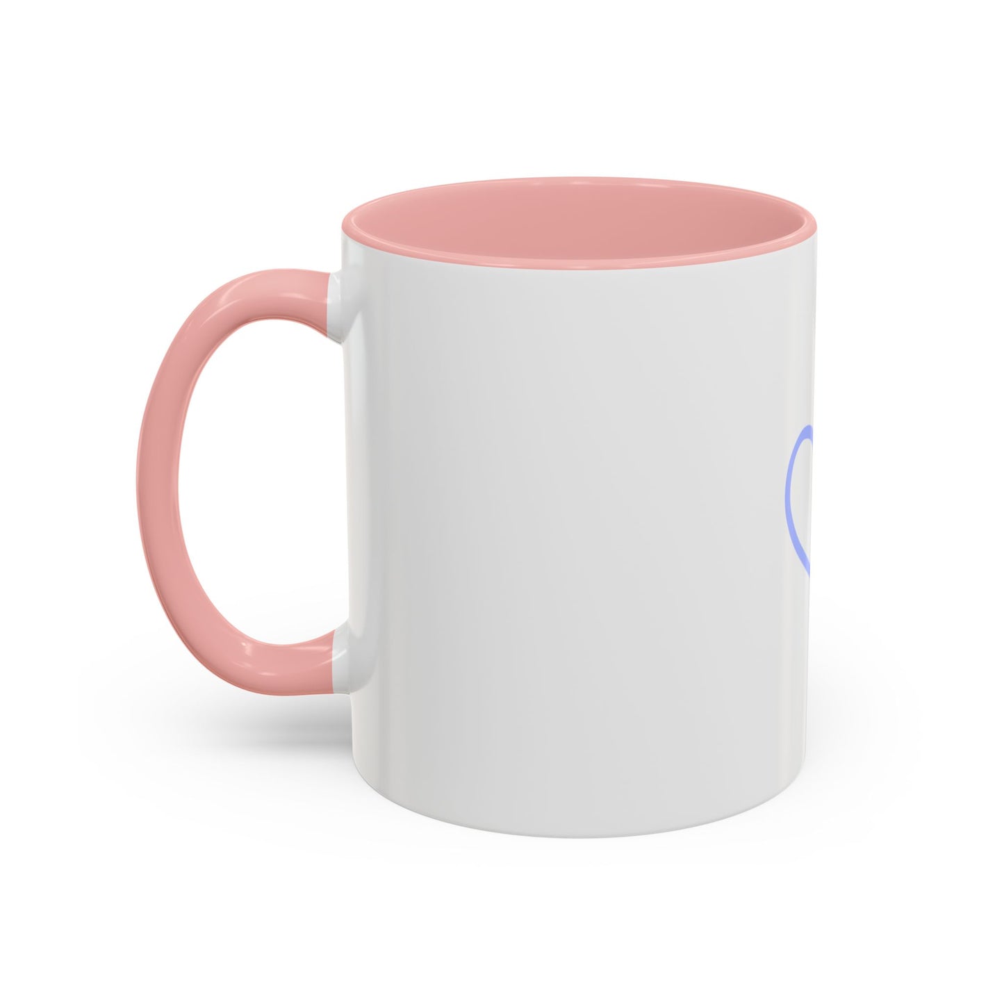 P.S. I Hope You Feel Beautiful Today - Accent Coffee Mug | Inspirational Ceramic Cup with Color Handle (11, 15oz) - Blue Heart