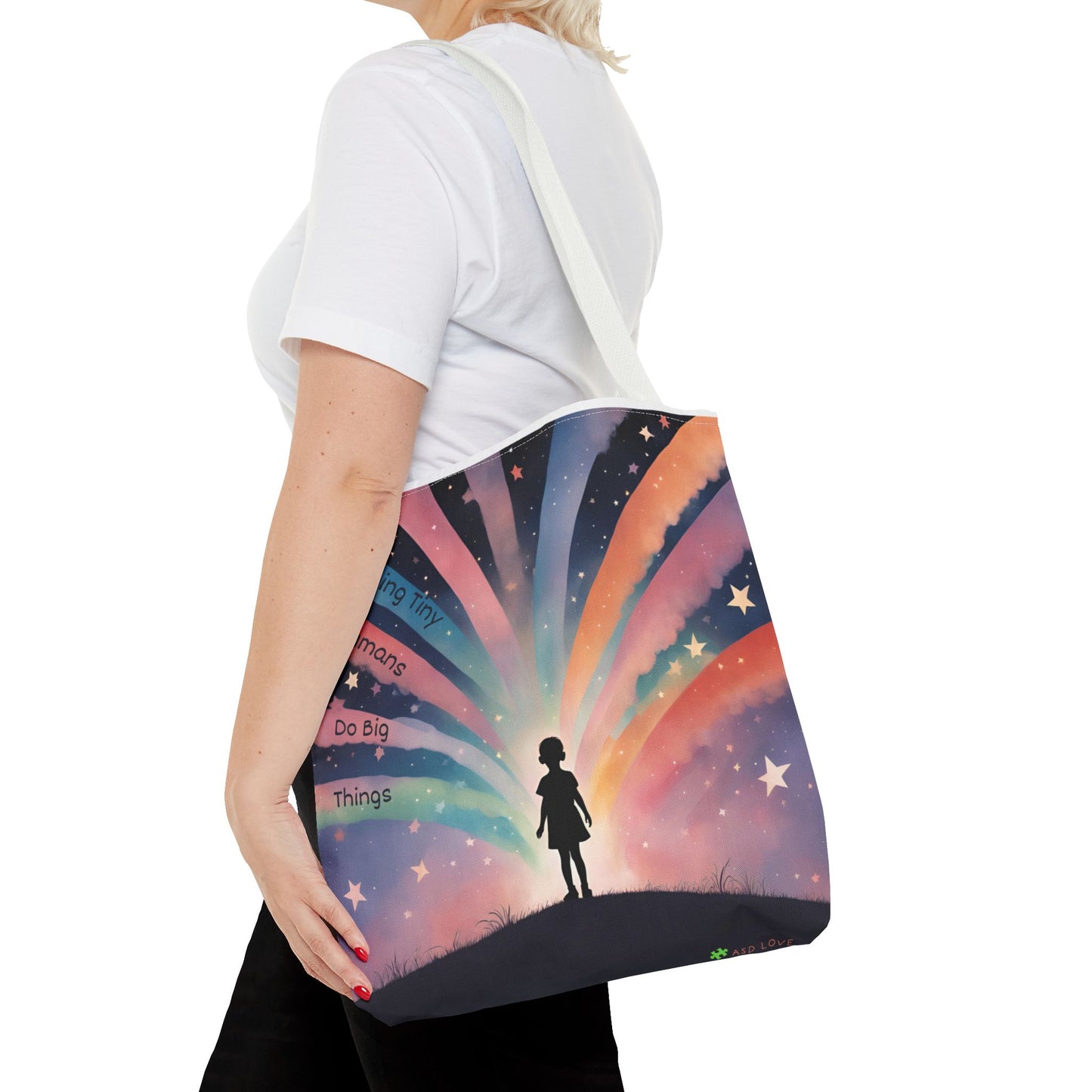 Helping Tiny Humans Do Big Things Tote - Inspiring Kids to Reach for the Stars