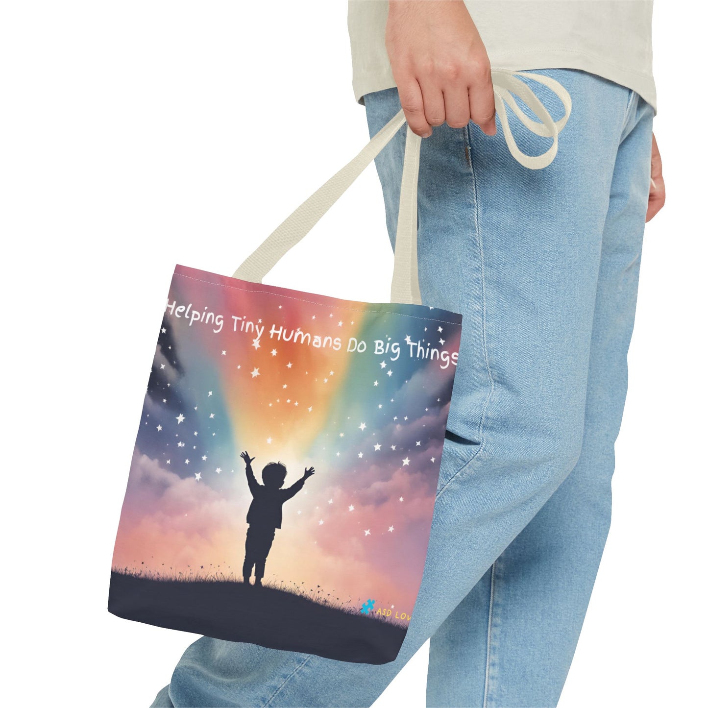 Helping Tiny Humans Do Big Things Tote - Inspiring Kids to Reach for the Stars
