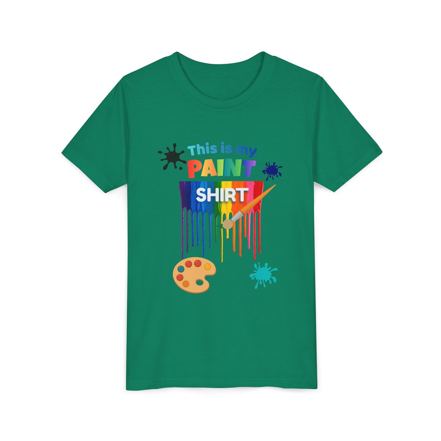 This Is My Paint Shirt Youth Tee | Rainbow Paint Drip Art Palette