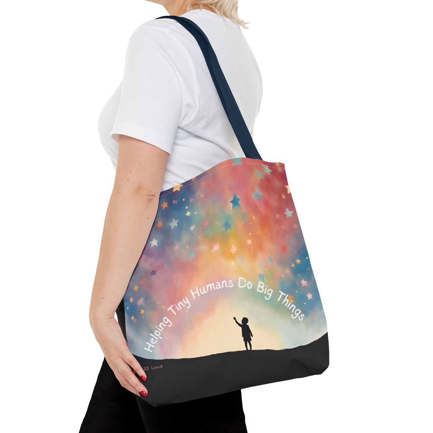 Helping Tiny Humans Do Big Things Tote - Inspiring Kids to Reach for the Stars
