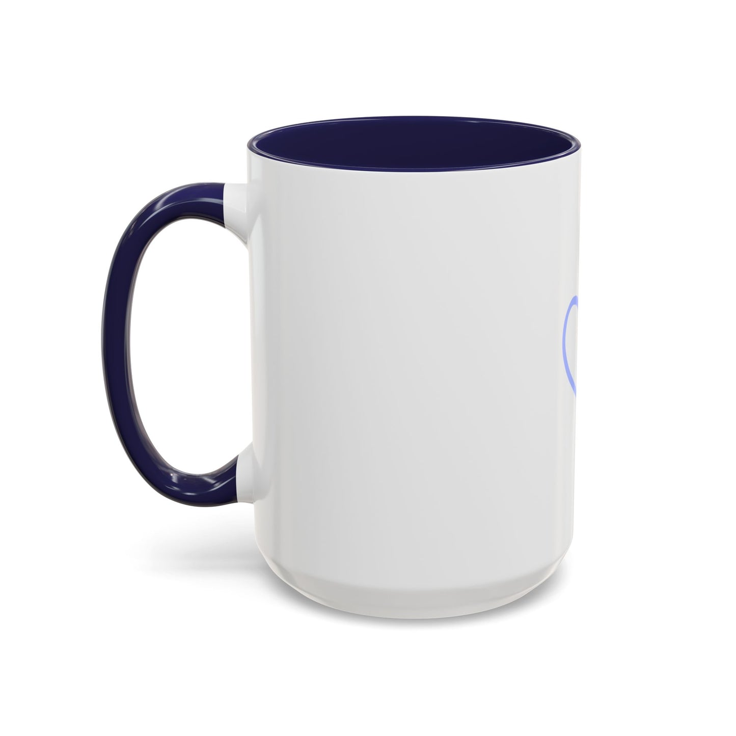 P.S. I Hope You Feel Beautiful Today - Accent Coffee Mug | Inspirational Ceramic Cup with Color Handle (11, 15oz) - Blue Heart