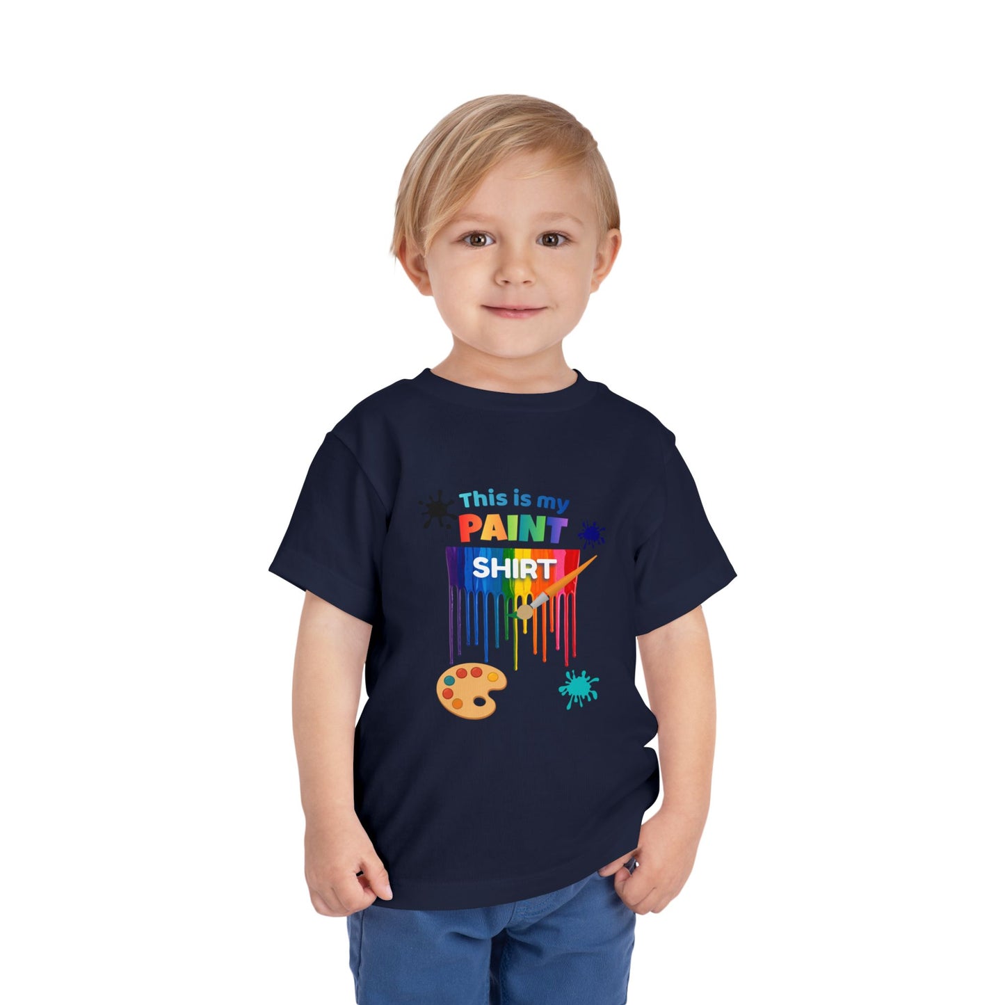 This Is My Paint Shirt Toddler Tee | Colorful Paint Palette Drips, Art Splash Design