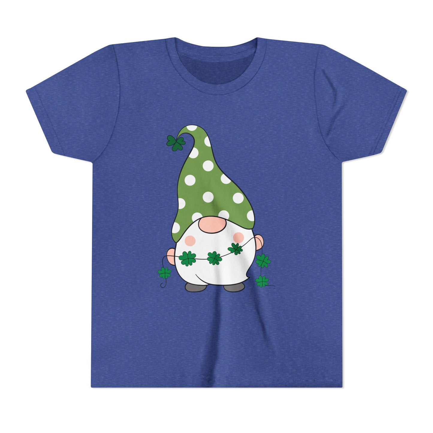 St. Patricks Gnome Youth Tee | Green Polka Dot Hat with Shamrocks