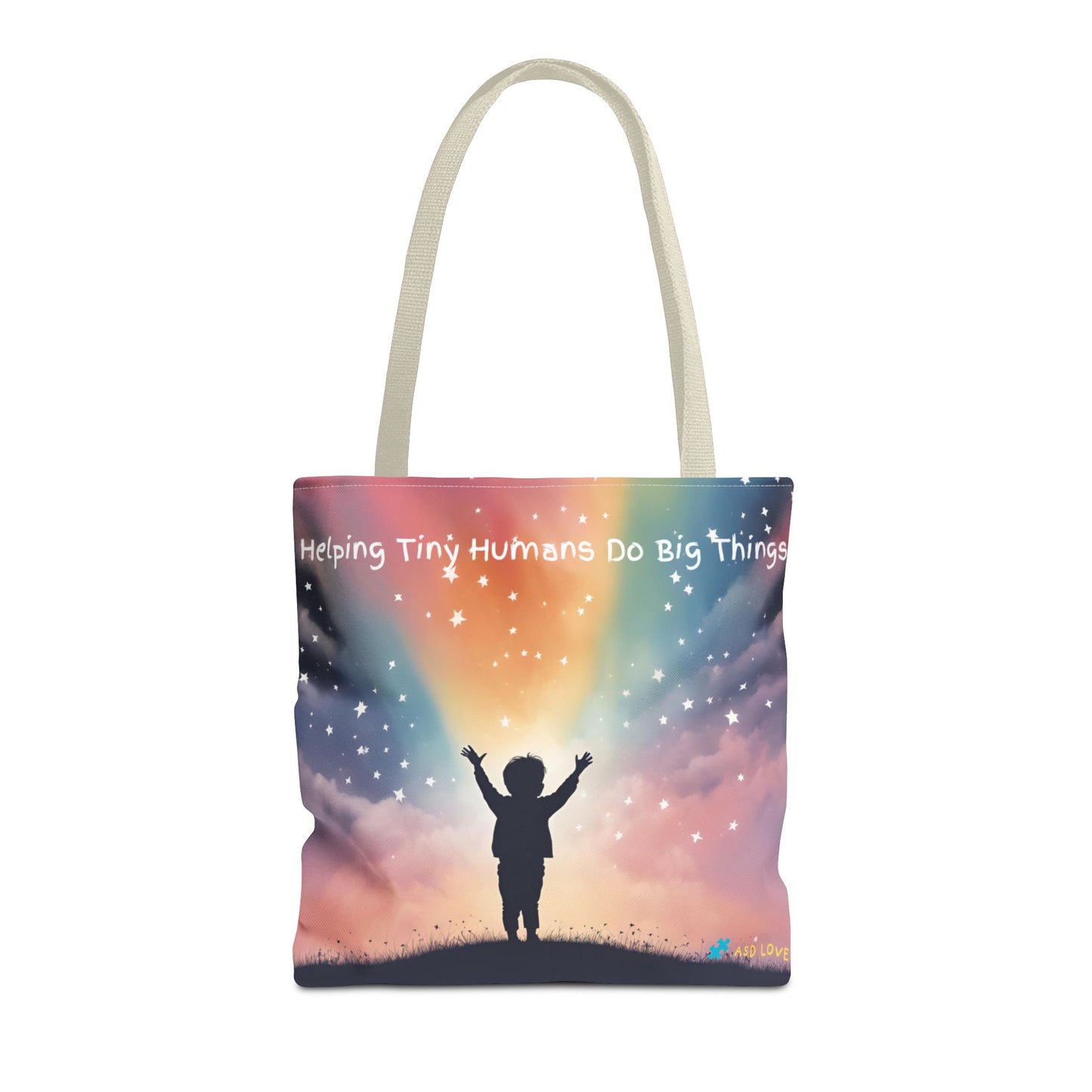 Helping Tiny Humans Do Big Things Tote - Inspiring Kids to Reach for the Stars