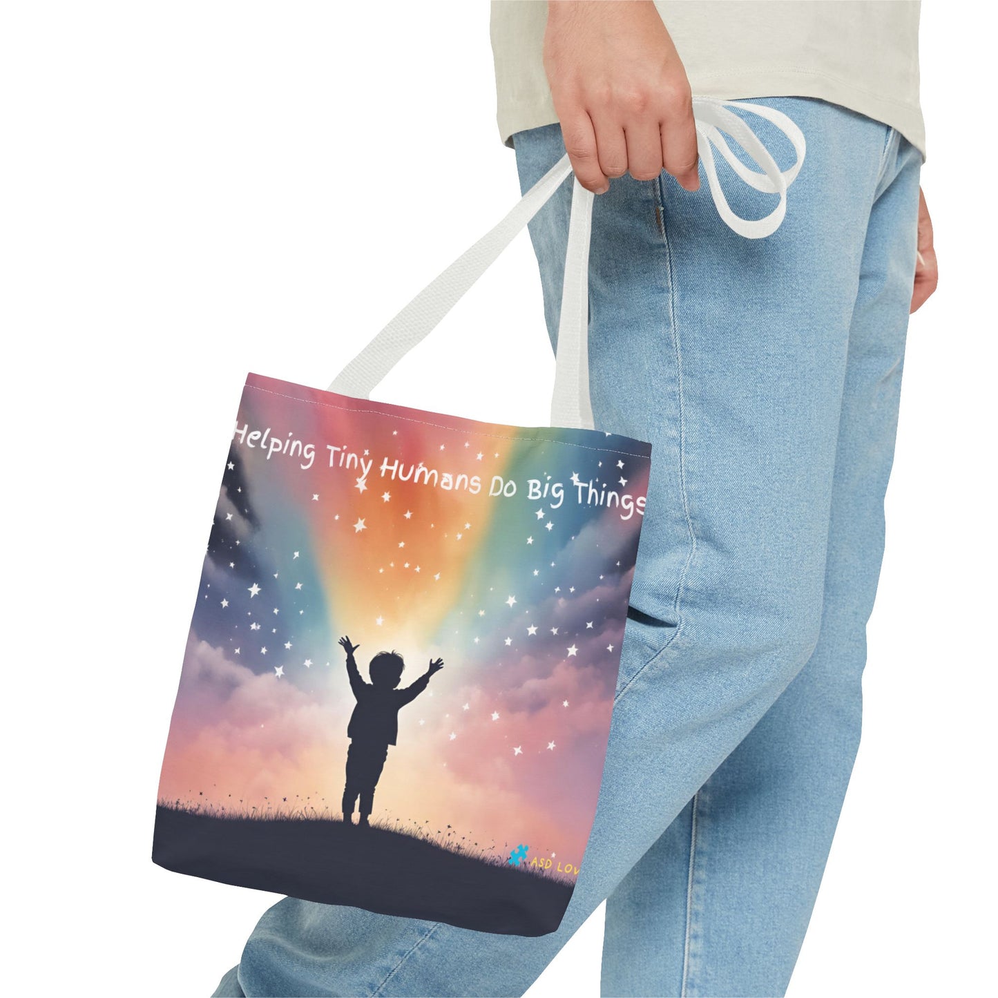 Helping Tiny Humans Do Big Things Tote - Inspiring Kids to Reach for the Stars