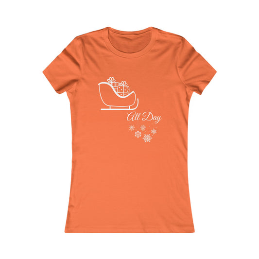 Sleigh All Day Christmas Shirt - Cute Sleigh and Snowflake Festive Holiday Tee