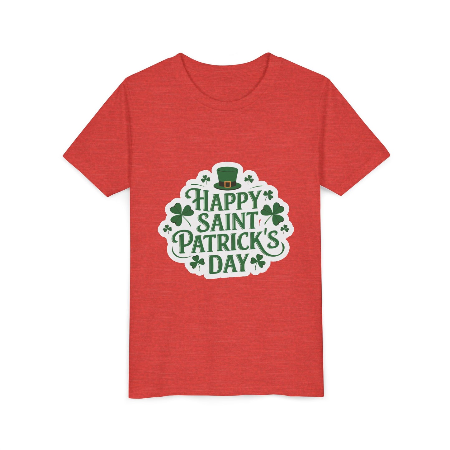 Happy Saint Patrick's Day Youth Tee | Shamrocks, Leprechaun Hat