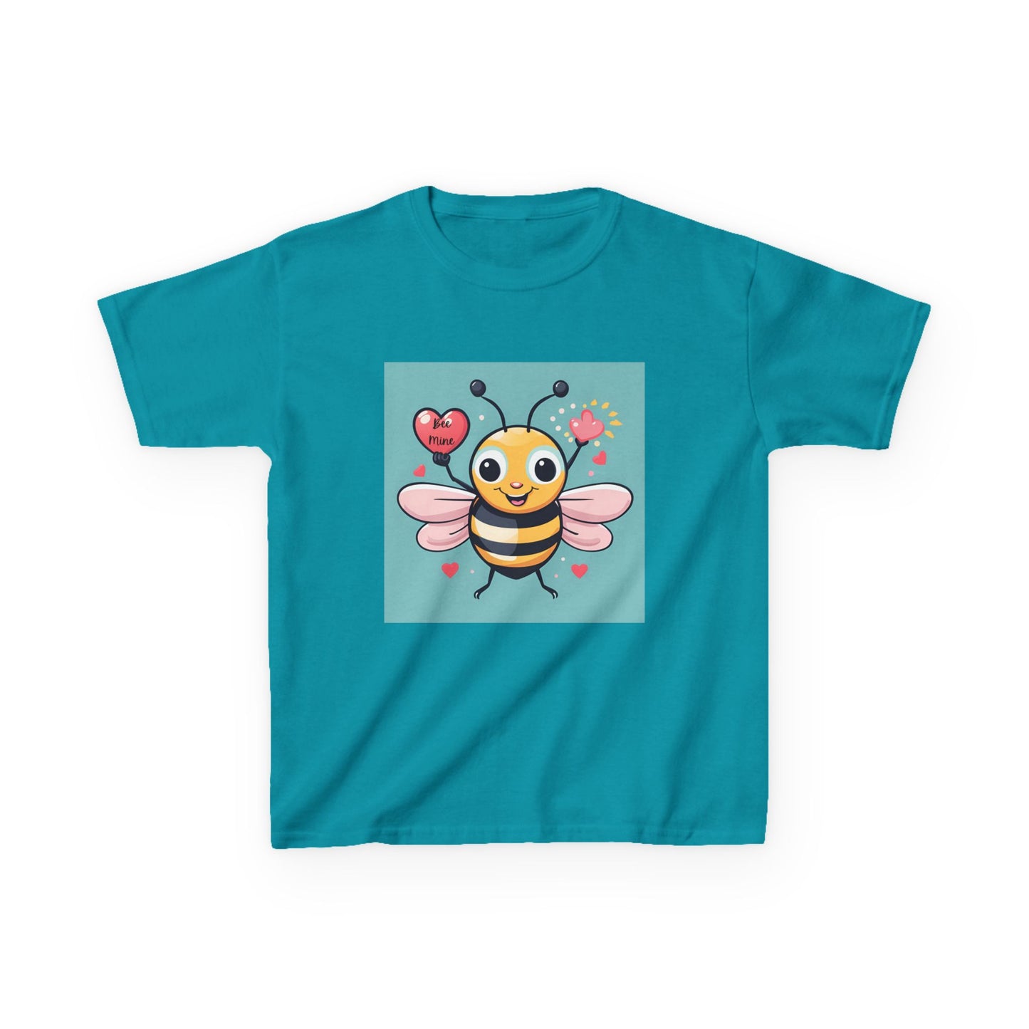 Bee Mine - Heart LIfting Bumble Bee Valentine's Kids Tee