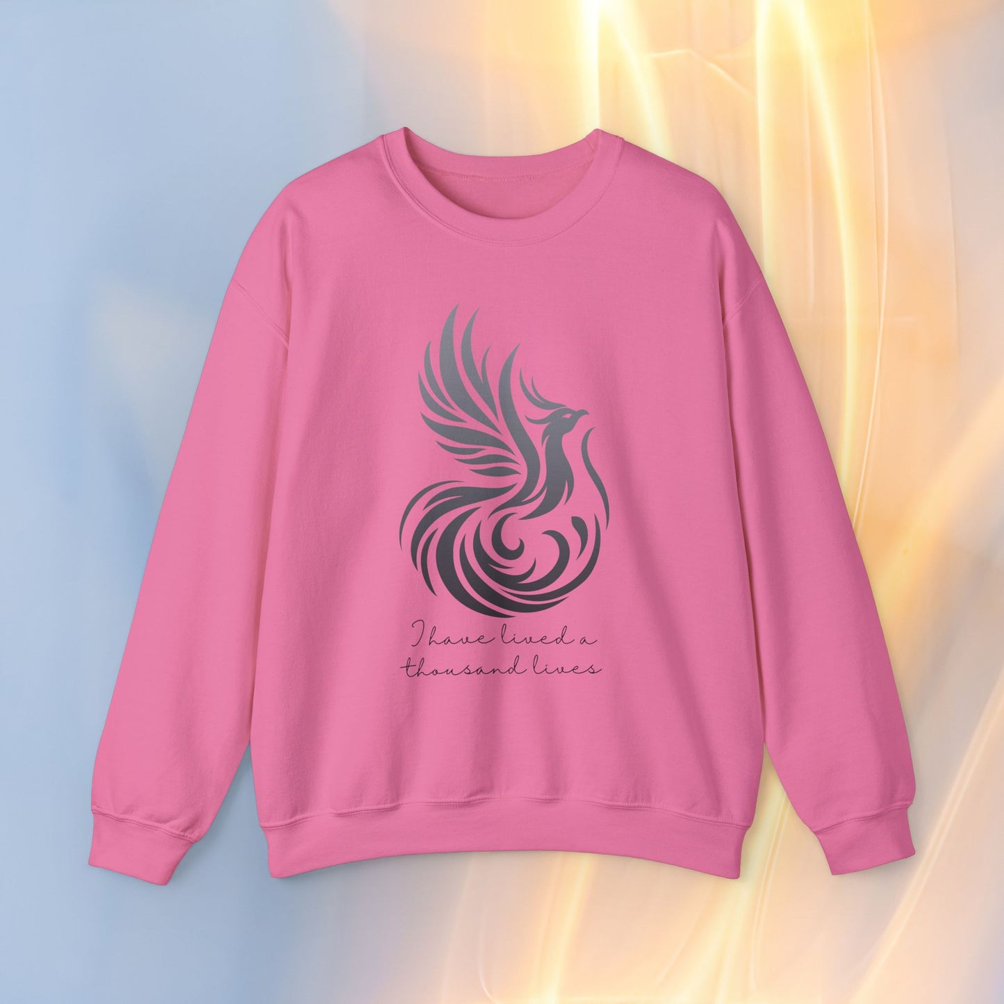 Phoenix Rising Sweatshirt - I Have Lived a Thousand Lives | Inspirational Unisex Sweatshirt - BlackF