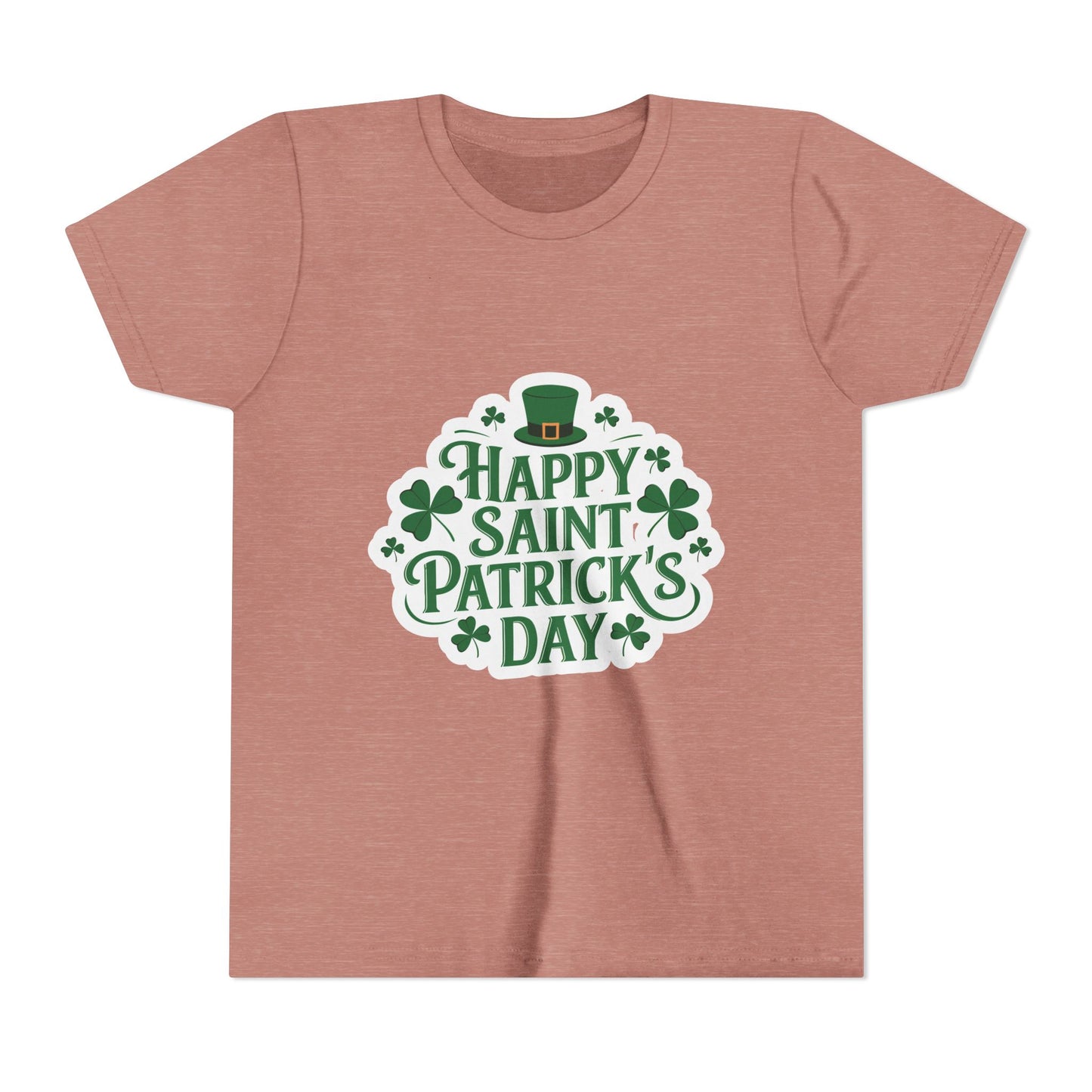 Happy Saint Patrick's Day Youth Tee | Shamrocks, Leprechaun Hat