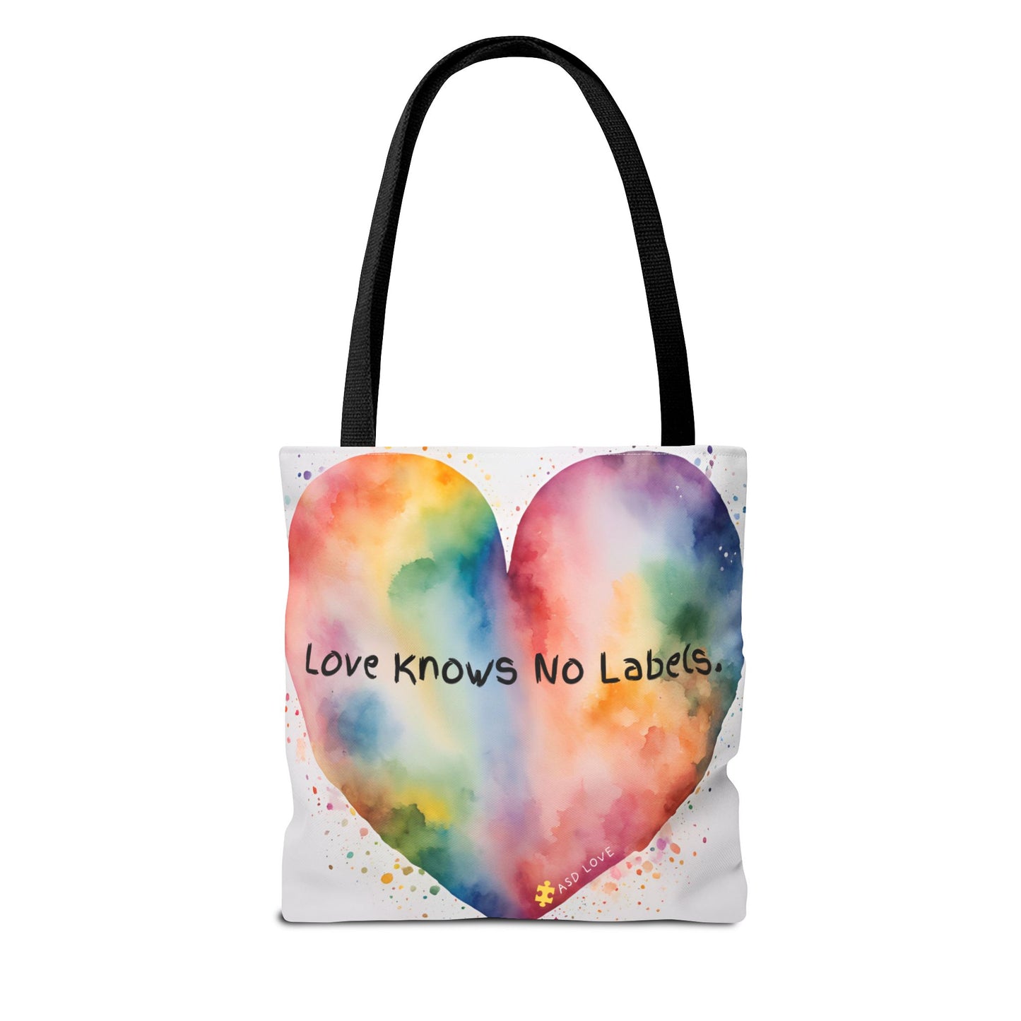 Love Knows No Labels - Big Heart Tote Bag - Show Your True Colors