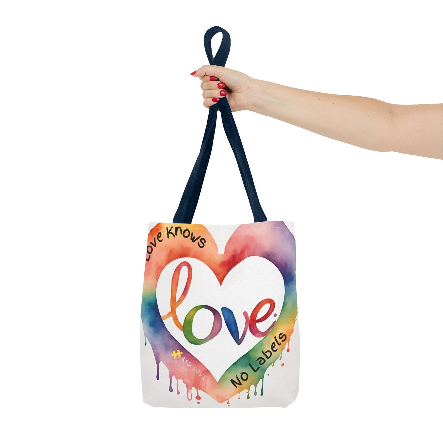Love Knows No Labels Watercolor Drip Tote Bag - Embrace Acceptance & Harmony