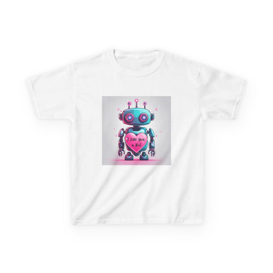 I Like You a Bot - Blue Robot Valentine's Kids Tee