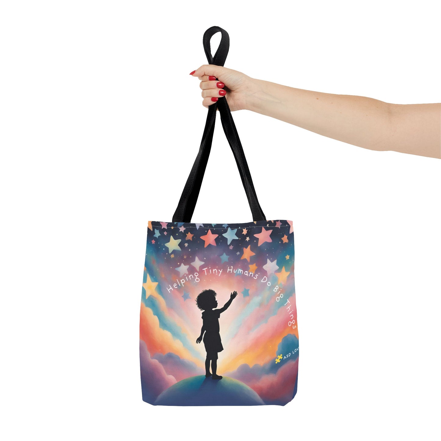 Helping Tiny Humans Do Big Things Tote - Inspiring Kids to Reach for the Stars