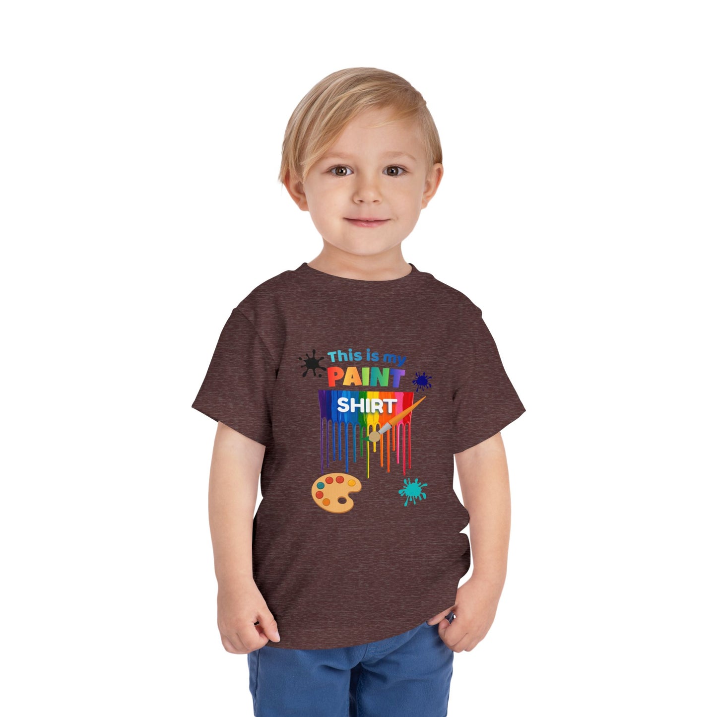 This Is My Paint Shirt Toddler Tee | Colorful Paint Palette Drips, Art Splash Design