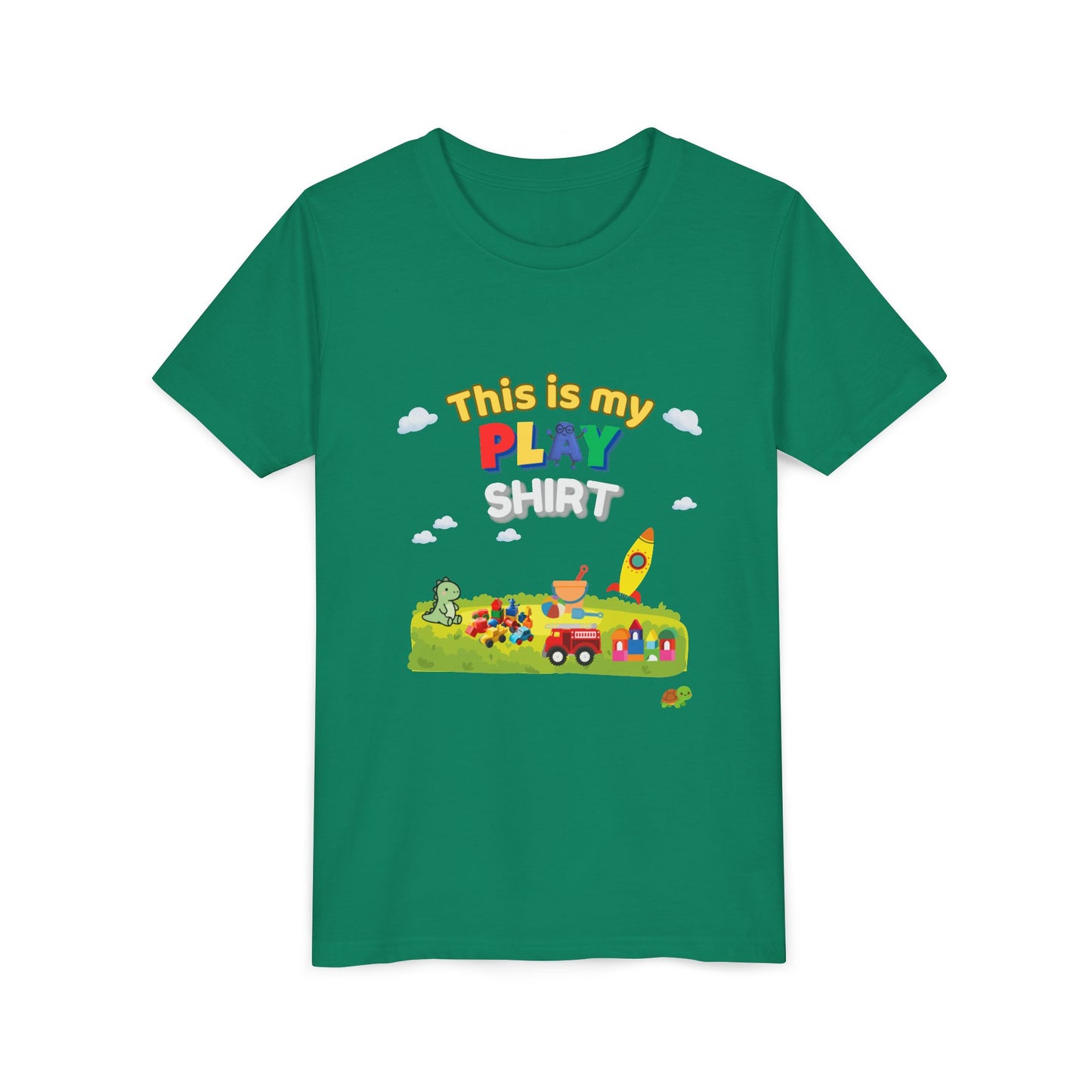 This is My Play Shirt Youth Tee | Toy Rocket, Blocks, Truck Kids Shirt