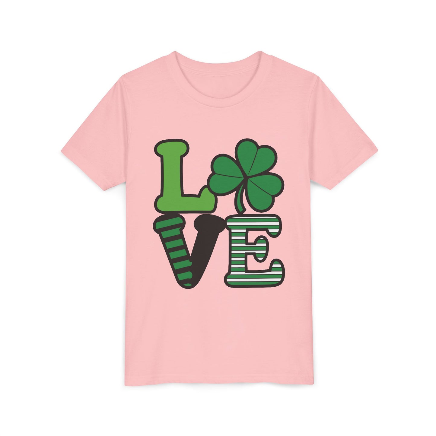 LOVE Shamrock Youth Tee | St. Patrick's Day Clover Graphic