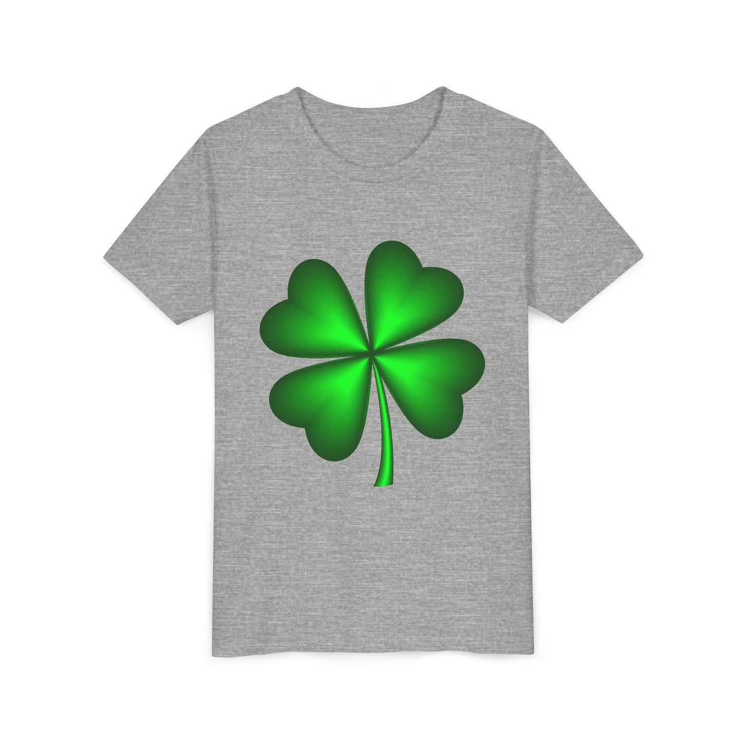 Green Four-Leaf Clover Youth Tee | St. Patrick's Day Shamrock Shirt