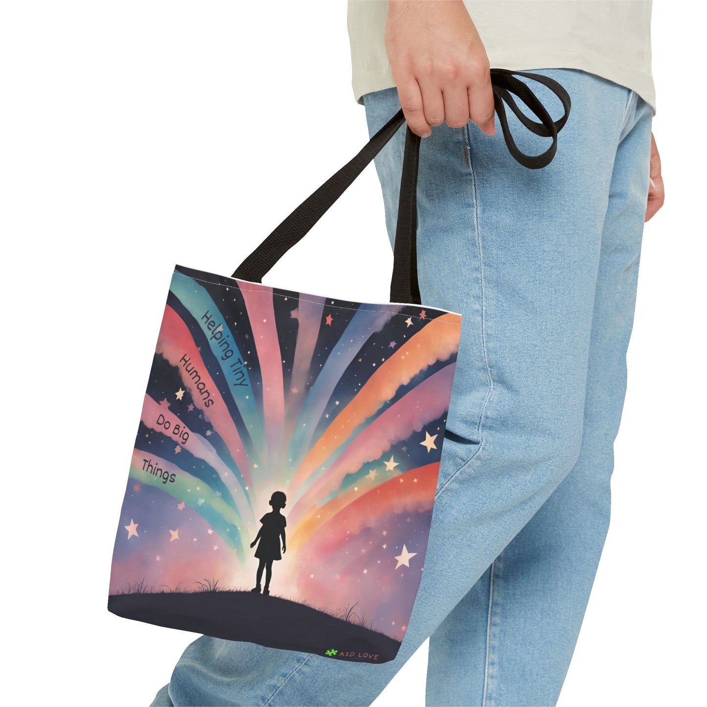 Helping Tiny Humans Do Big Things Tote - Inspiring Kids to Reach for the Stars