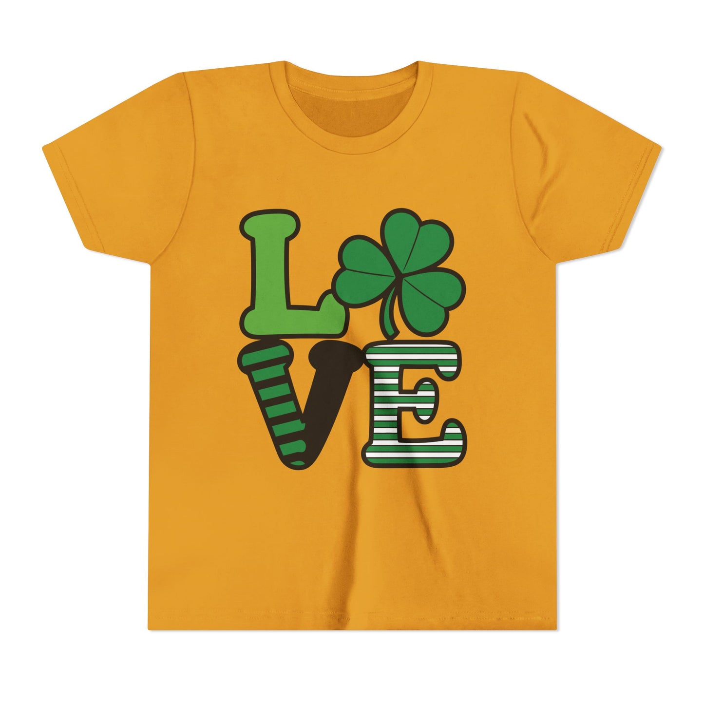 LOVE Shamrock Youth Tee | St. Patrick's Day Clover Graphic