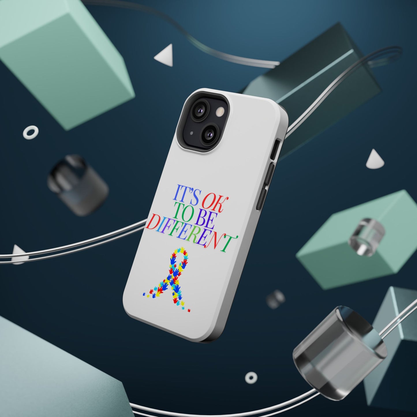 Autism Support Ribbon: It's Okay to Be Different - ASD Awareness Phone Case
