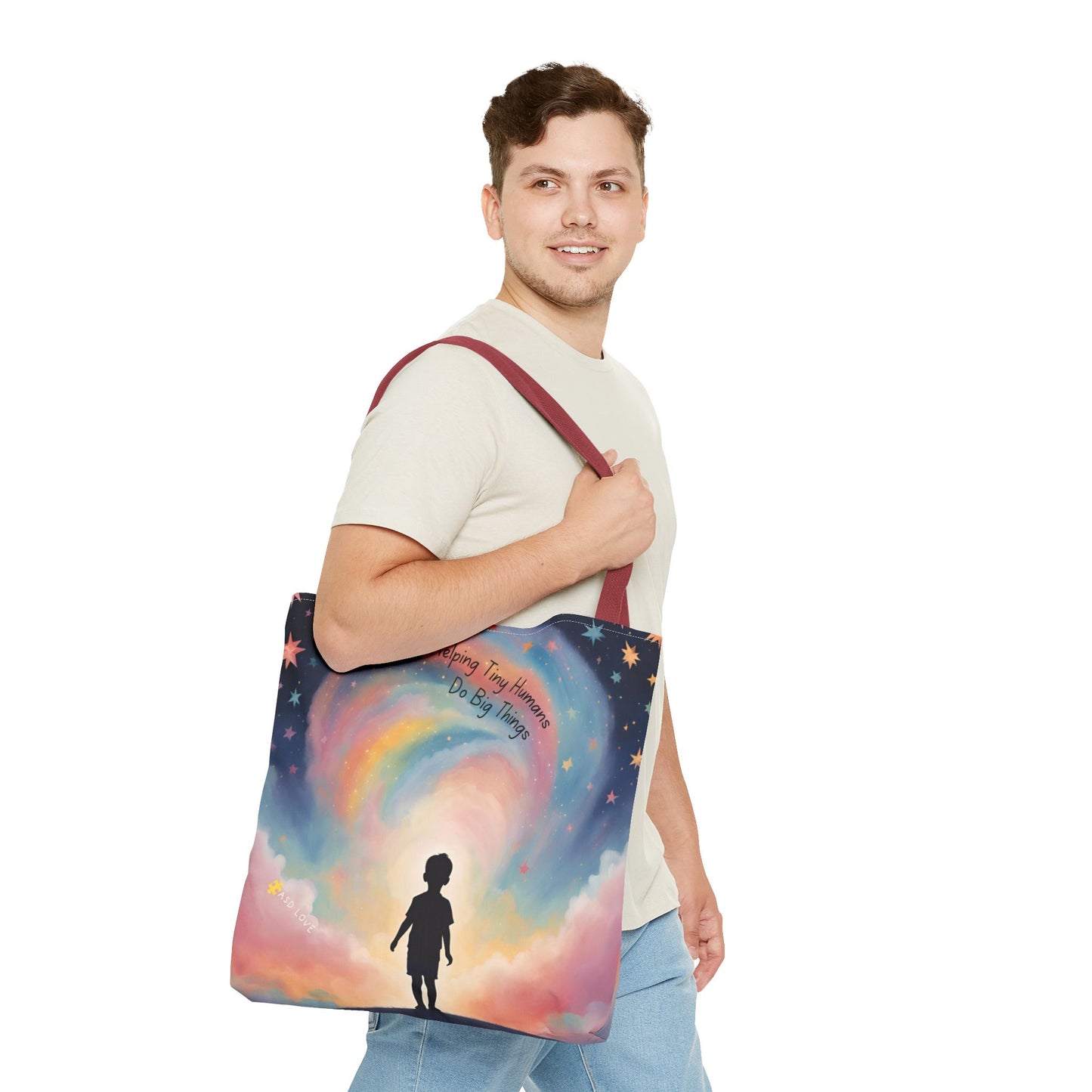 Helping Tiny Humans Do Big Things Tote - Inspiring Kids to Reach for the Stars