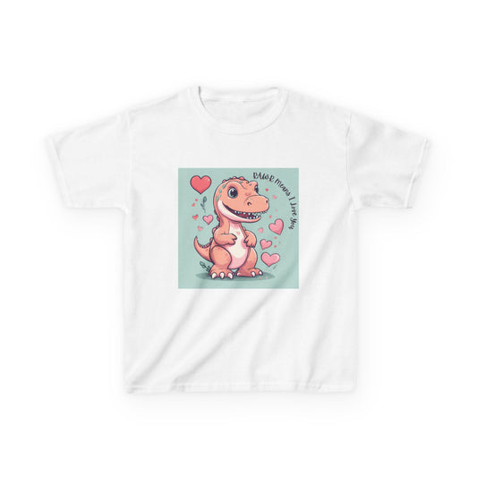 RAWR Means I LOVE YOU - Tan Dino Valentine's Kids Tee
