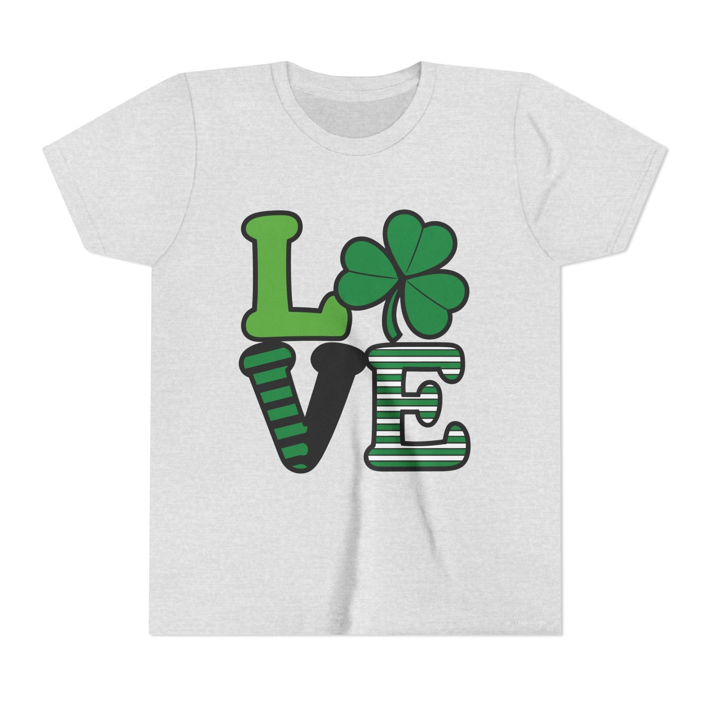 LOVE Shamrock Youth Tee | St. Patrick's Day Clover Graphic