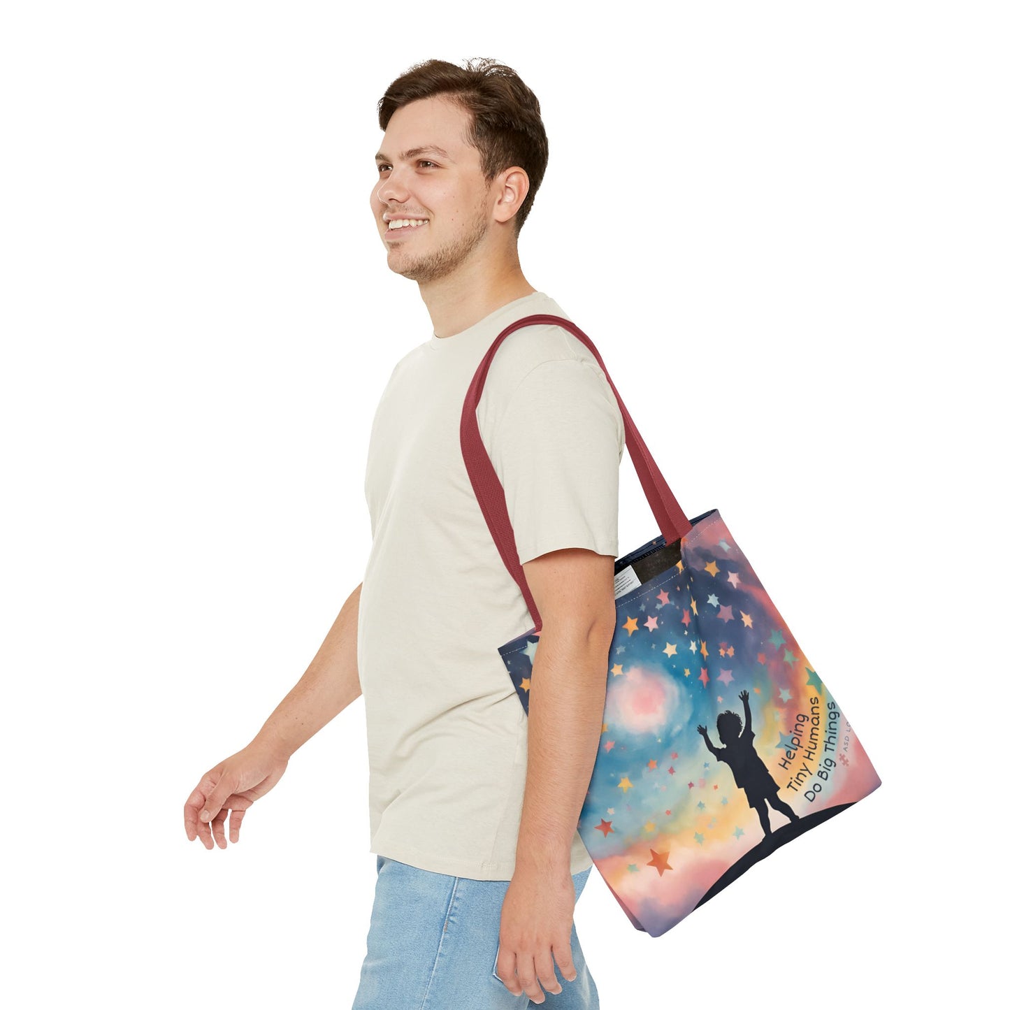 Helping Tiny Humans Do Big Things Tote - Inspiring Kids to Reach for the Stars