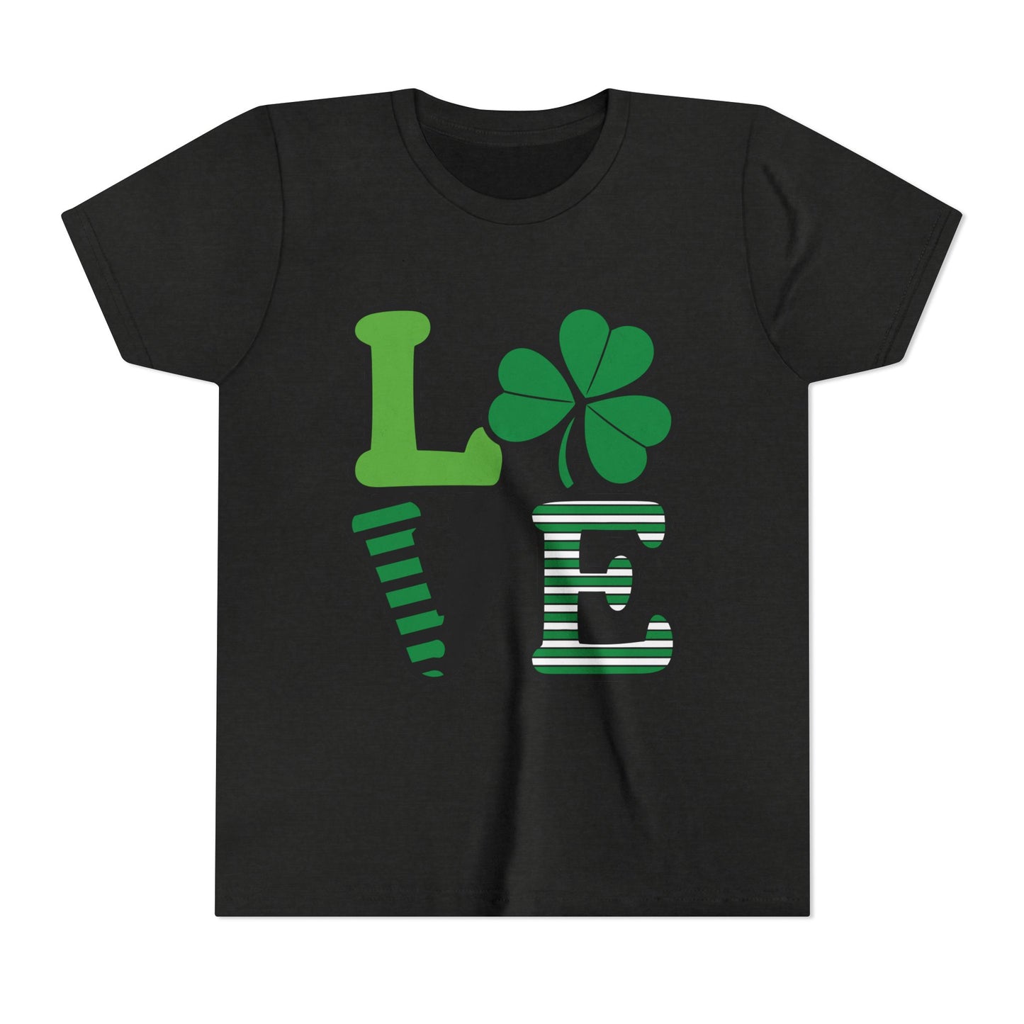 LOVE Shamrock Youth Tee | St. Patrick's Day Clover Graphic