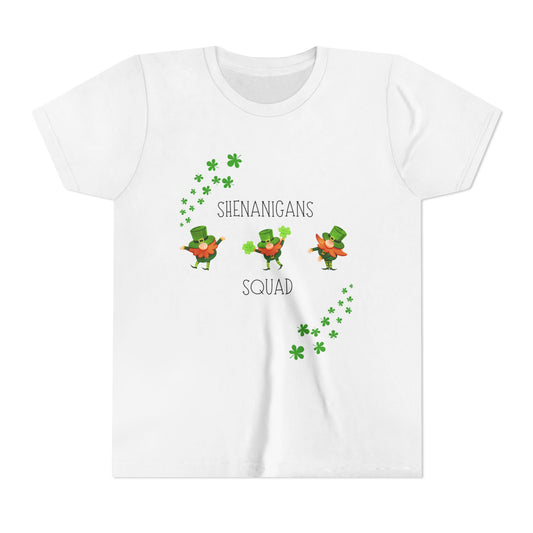 Shenanigans Squad Youth Tee | St. Patrick's Day Leprechaun Shamrock Shirt