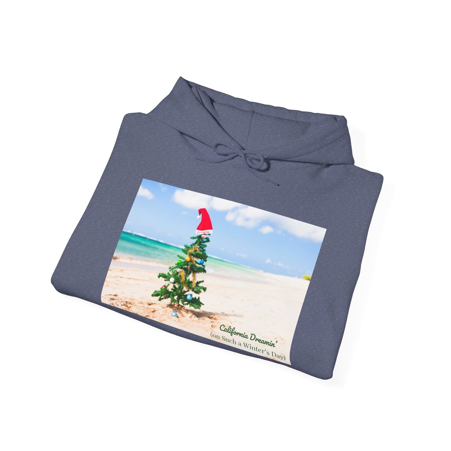 California Dreamin (on Such a Winter's Day) Hoodie - Featuring Santa Tree on the Beach