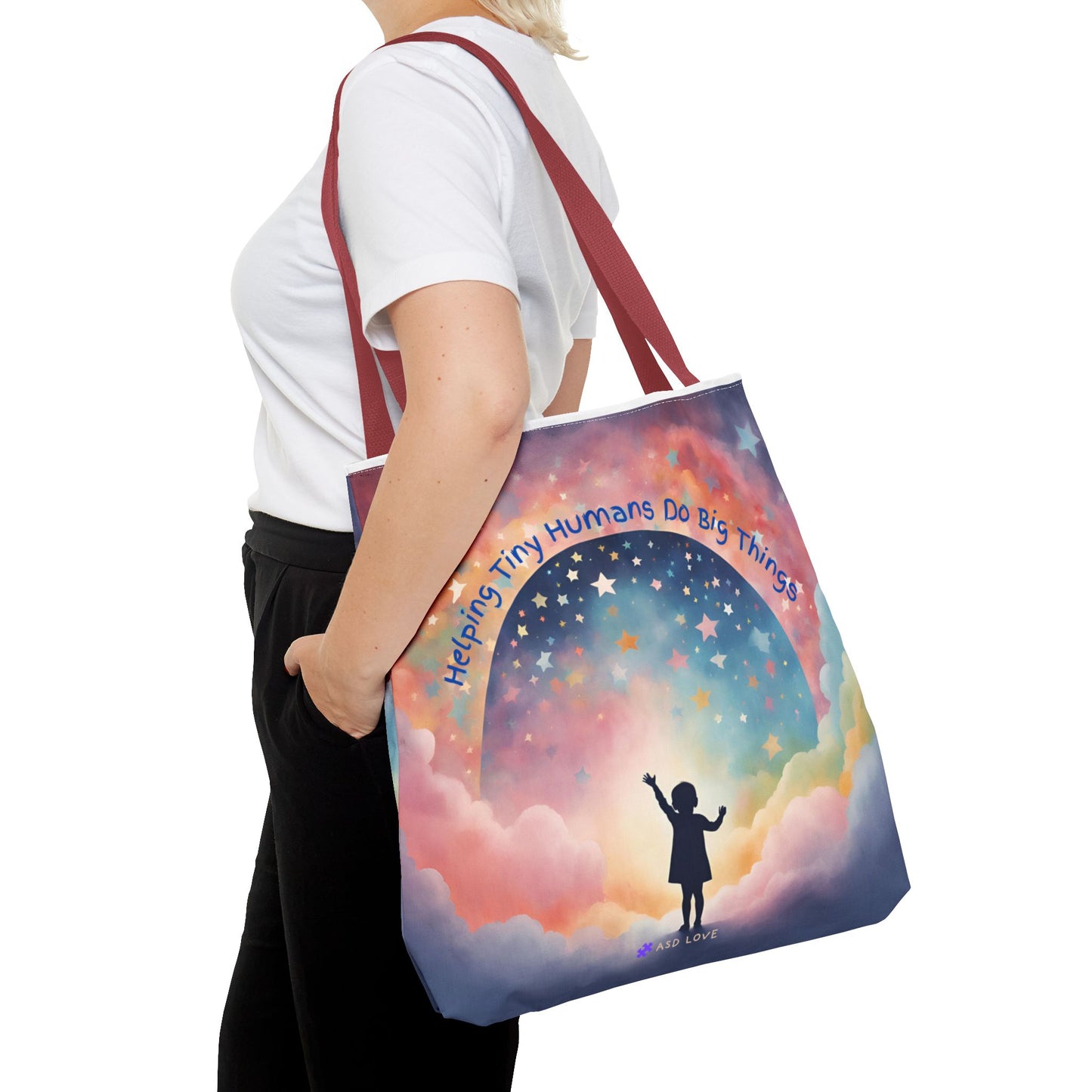 Helping Tiny Humans Do Big Things Tote - Inspiring Kids to Reach for the Stars